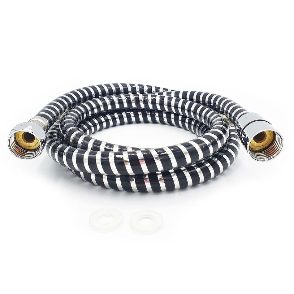 Chromed Plastic Flexible 1.5m Bathroom Shower Hose Standard 1/2x1/2 Inch
