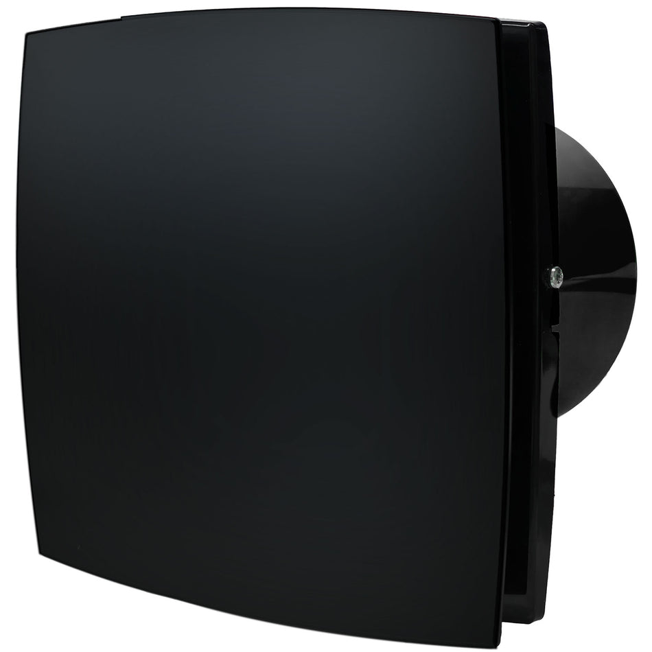Humidity Sensor 100mm Black Wall Extractor Ventilation Fan Matte Front Panel