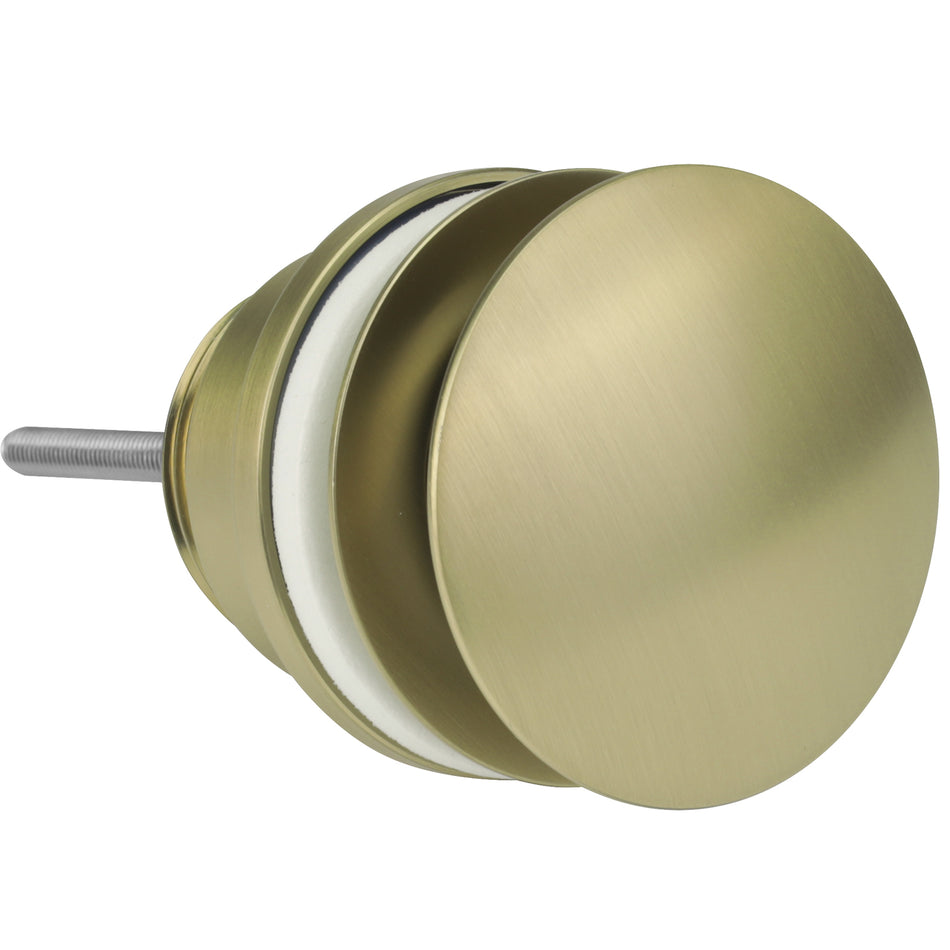 Brushed Gold Colour Finished Click-Clack Bathroom Drain Waste Button Universal Type