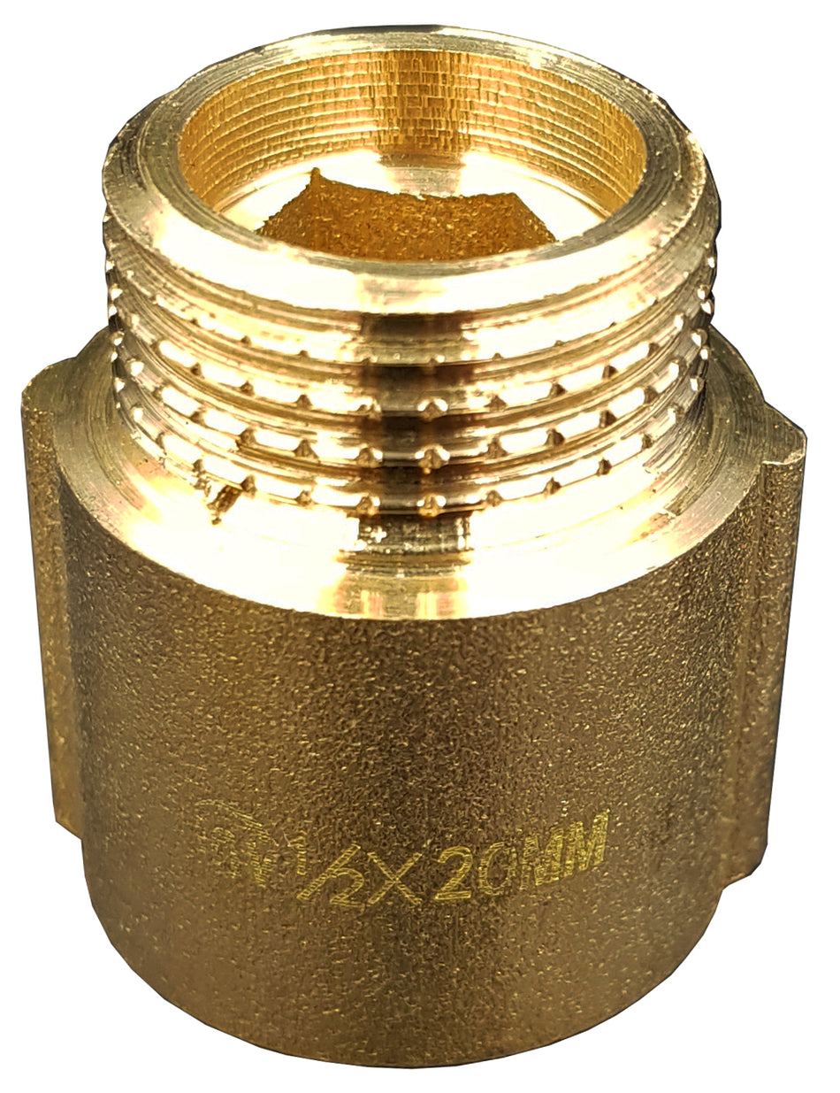 20mm x 1/2 Inch Tap Pipe Thread Extension Female x Male Cast Iron Brass Extender