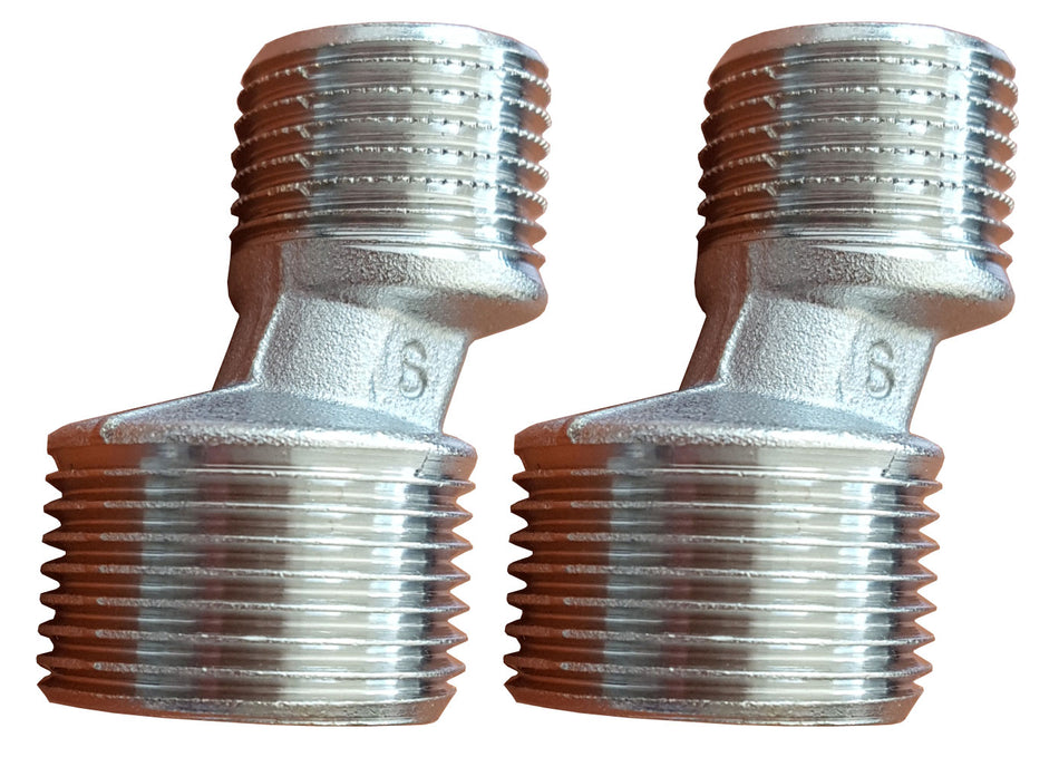 2 x 1/2x3/4 Inch Shower Bath Tap Reduction Male x Male Dog Legs