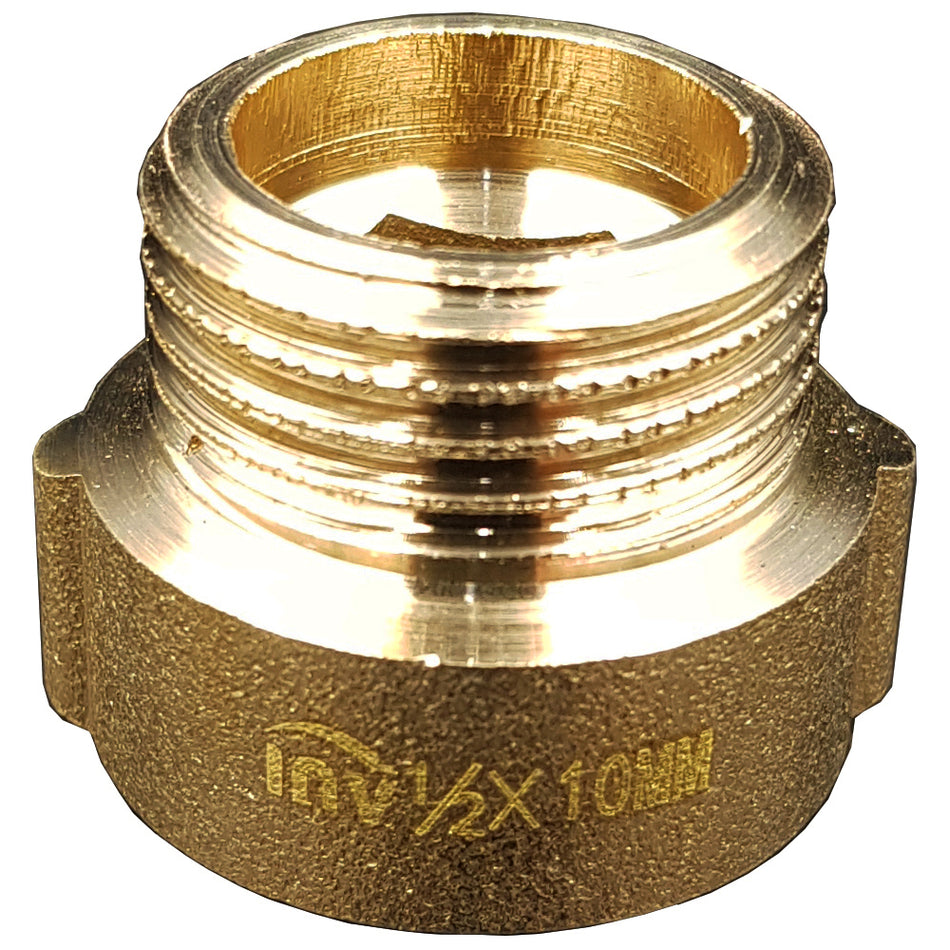 10mm x 1/2 Inch Tap Pipe Thread Extension Female x Male Cast Iron Brass Extender