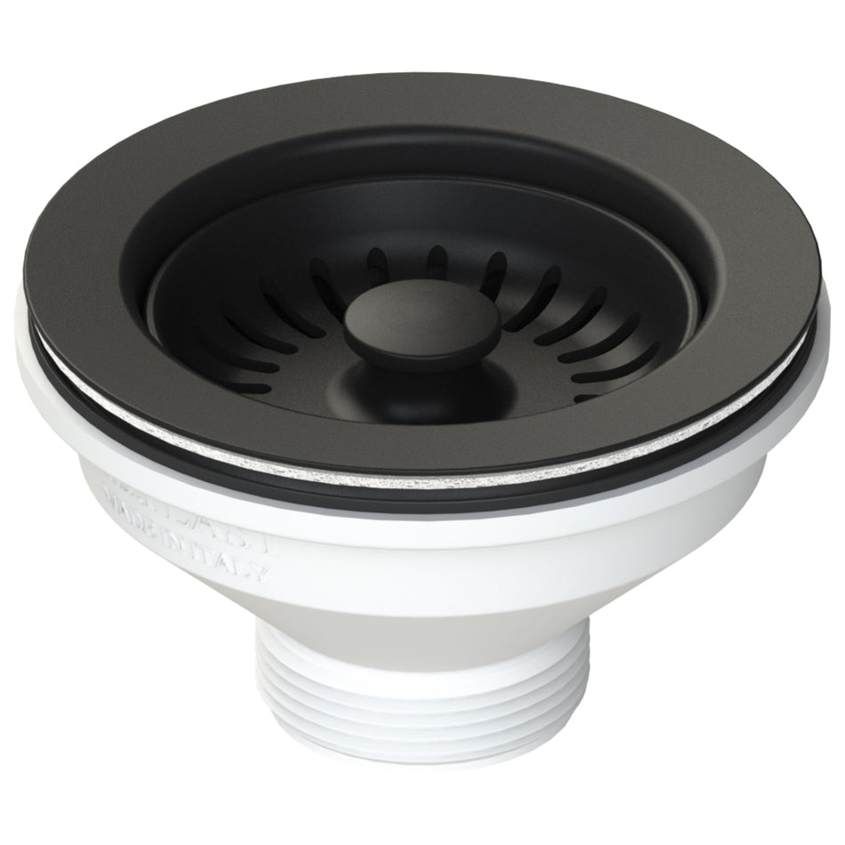 Kitchen Sink Waste Replacement Black Strainer Basket 90mm