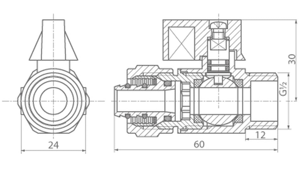 16mm x 1/2 Inch Male PEX Ball Valve Brass Compression Pipe Fittings