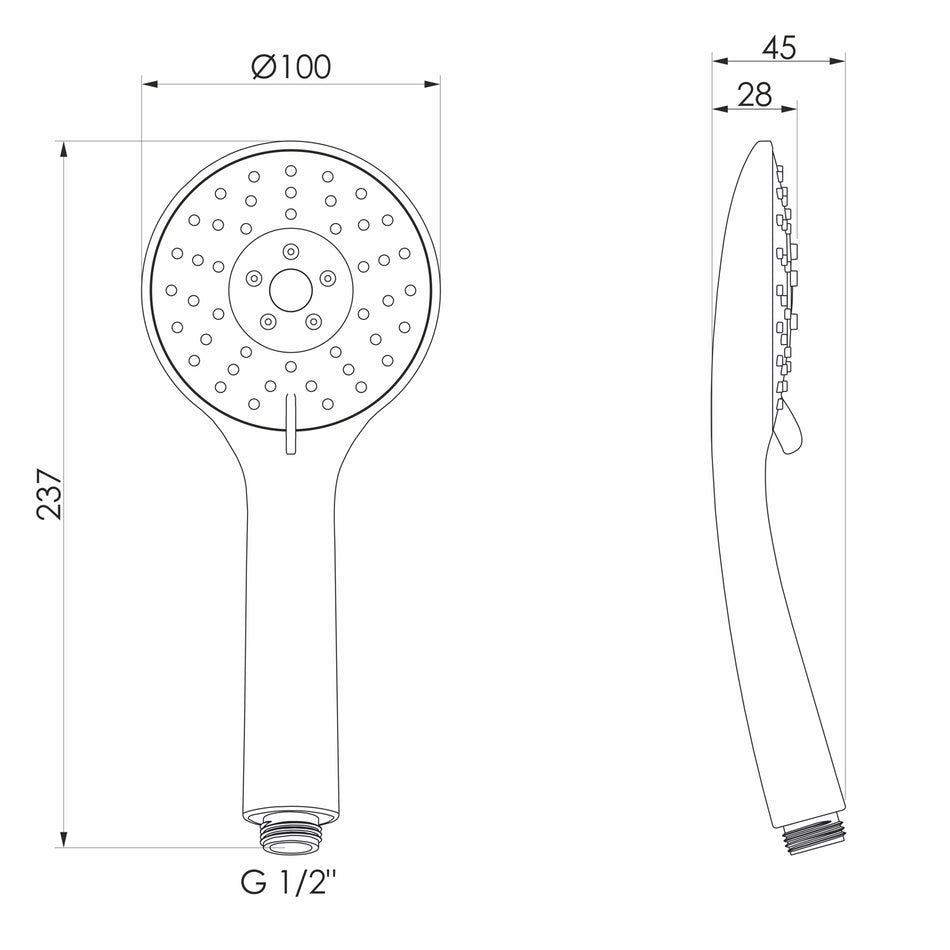 Słuchawka Prysznicowa MENSA 3-funkcyjna Chromowana