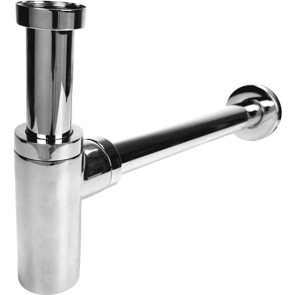 Chrome Colour Finished Bathroom Basin Drain Waste Bottle Sink Outlet Siphon