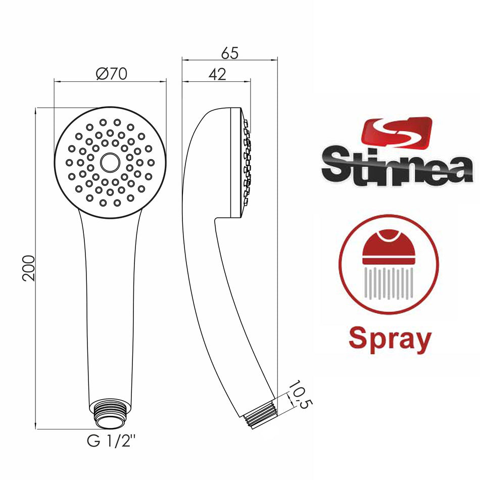 Słuchawka Prysznicowa ARA 1-funkcyjna Chromowana