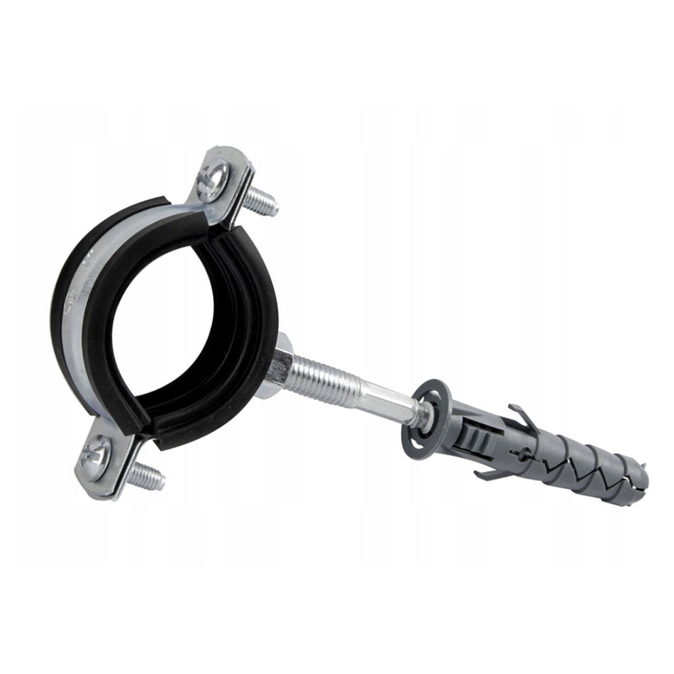 25-30mm (3/4 Inch) Pipe Clips Clamps Single Metal Anti Vibration Rubber Lined