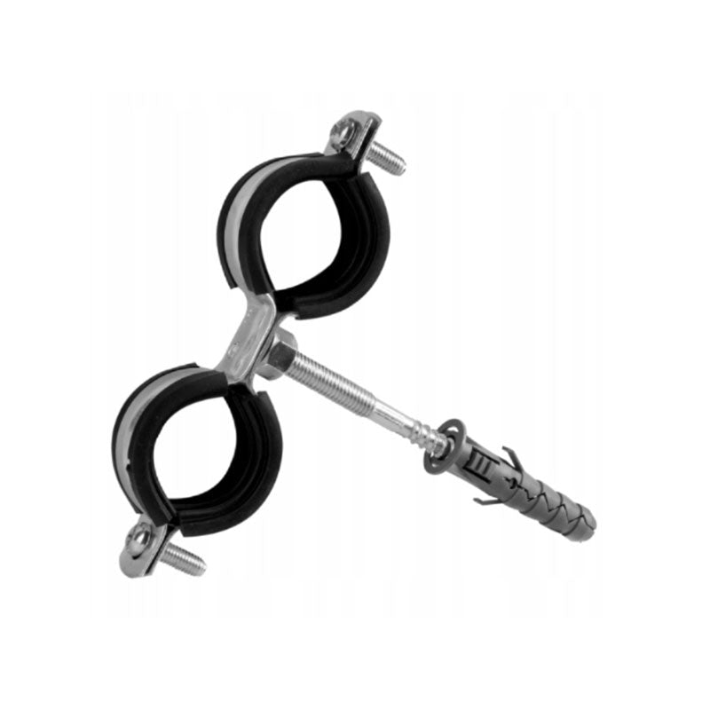 15-20mm (3/8 Inch) Pipe Clips Clamps Double Metal Anti Vibration Rubber Lined