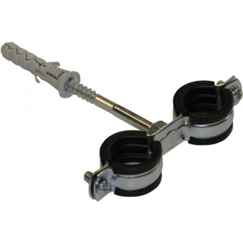 20-24mm (1/2 Inch) Pipe Clips Clamps Double Metal Anti Vibration Rubber Lined