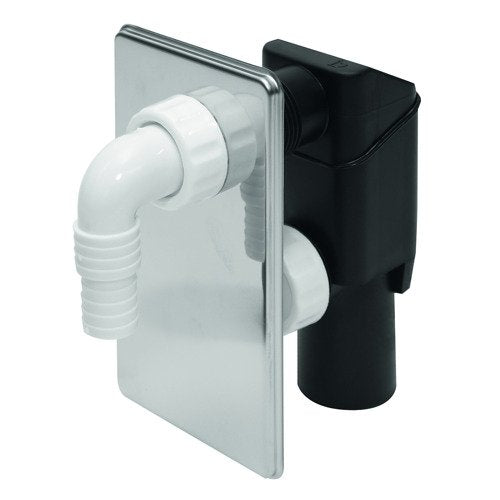 Chrome Concealed Washing Machine Dishwasher Waste Pipe Drain Trap Kit Self Cutting Out