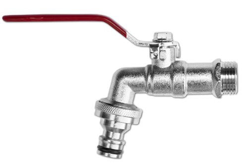 3/4 Inch Garden Hose Tap Ball Valve Quarter Turn With Metal Fittings Fits Hozelock