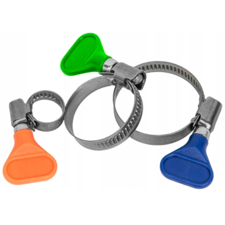 10 x 8-12mm Hose Clips Pipe Clamps Butterfly Stainless Steel No Screwdriver Need