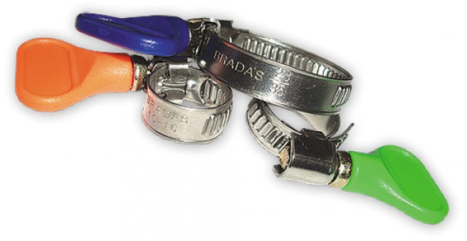 10 x 25-40mm Hose Clips Pipe Clamps Butterfly Stainless Steel No Screwdriver Need