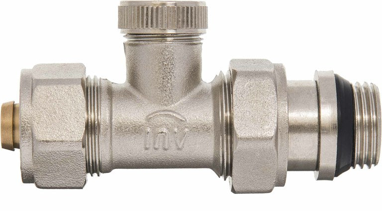 16mm x 1/2 Inch Straight Manual Return Outlet Radiator Valve PEX Compression Fittings