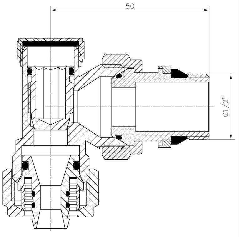 16mm x 1/2 Inch Angled Manual Return Outlet Radiator Valve PEX Compression Fittings