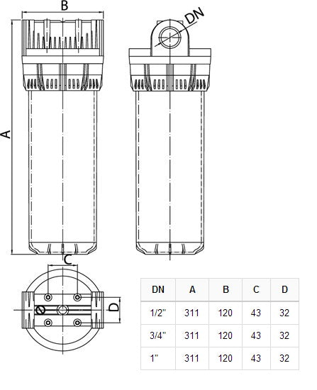 1/2 Inch Water Filter Whole House Purifier System Kit With Carbon Filter Included