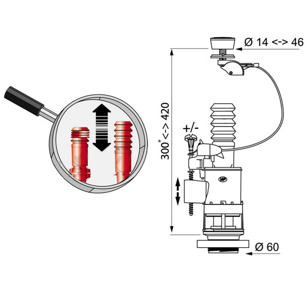 Wirquin Jollyflush Replacement Dual Flush Cistern Valve - Universal Fitment Bnip