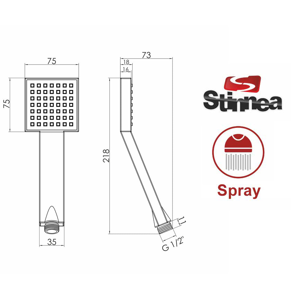 Słuchawka Prysznicowa PAV 1-funkcyjna Chromowana