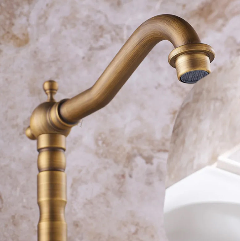 Bathroom Kitchen Faucet REA Rustico Antic Gold Deck Mounted