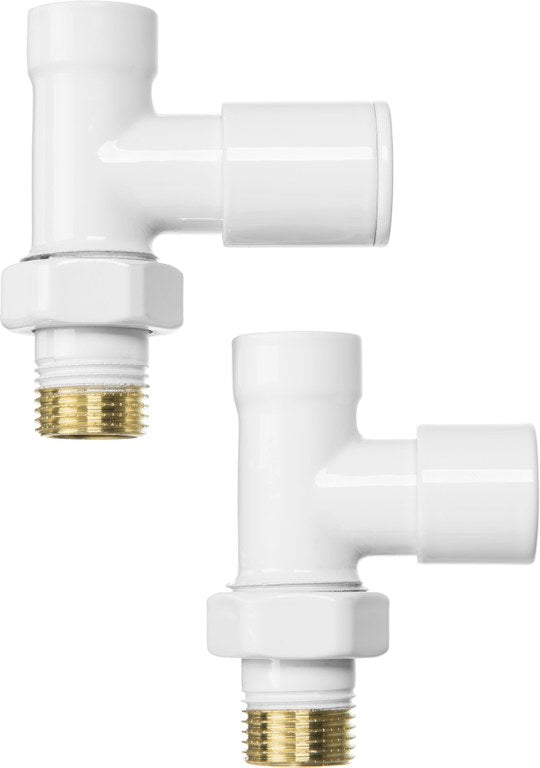 Inline Radiator Valves 1/2 Inch Inline Straight White Radiator Valves Set Pack Inlet ...