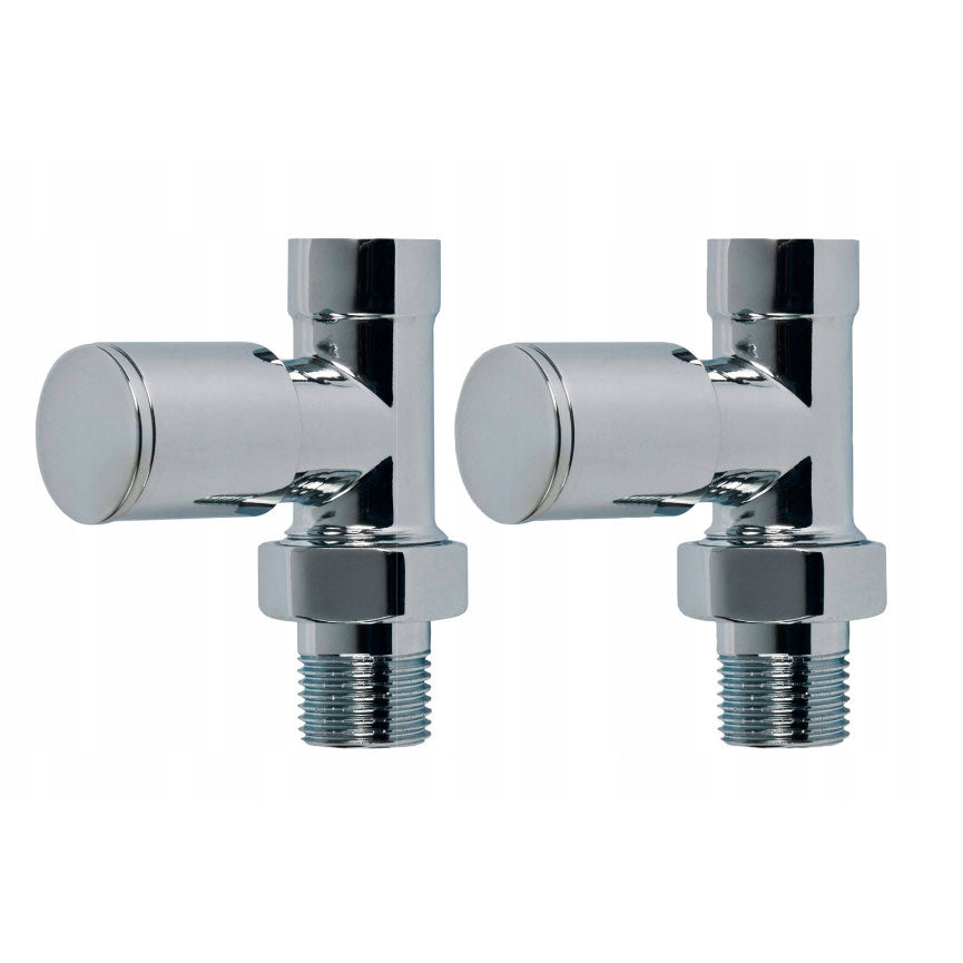 Inline Radiator Valves 1/2 Inch Inline Straight Chrome Radiator Valves Set Pack Inlet ...