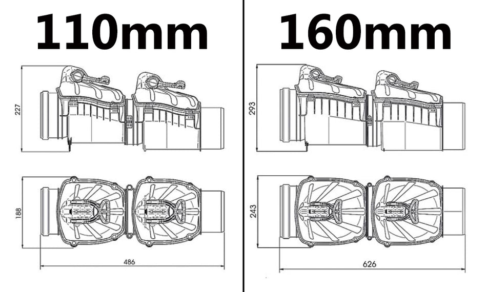 160mm Double Non-Return Valve Anti-Flood Horizontal Backwater Prevented