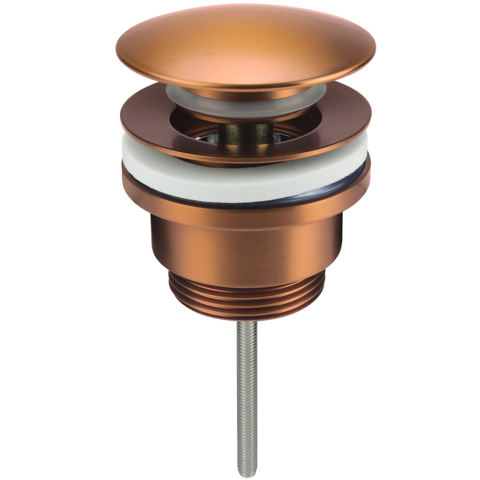 Copper Colour Finished Click-Clack Bathroom Drain Waste Button Universal Type