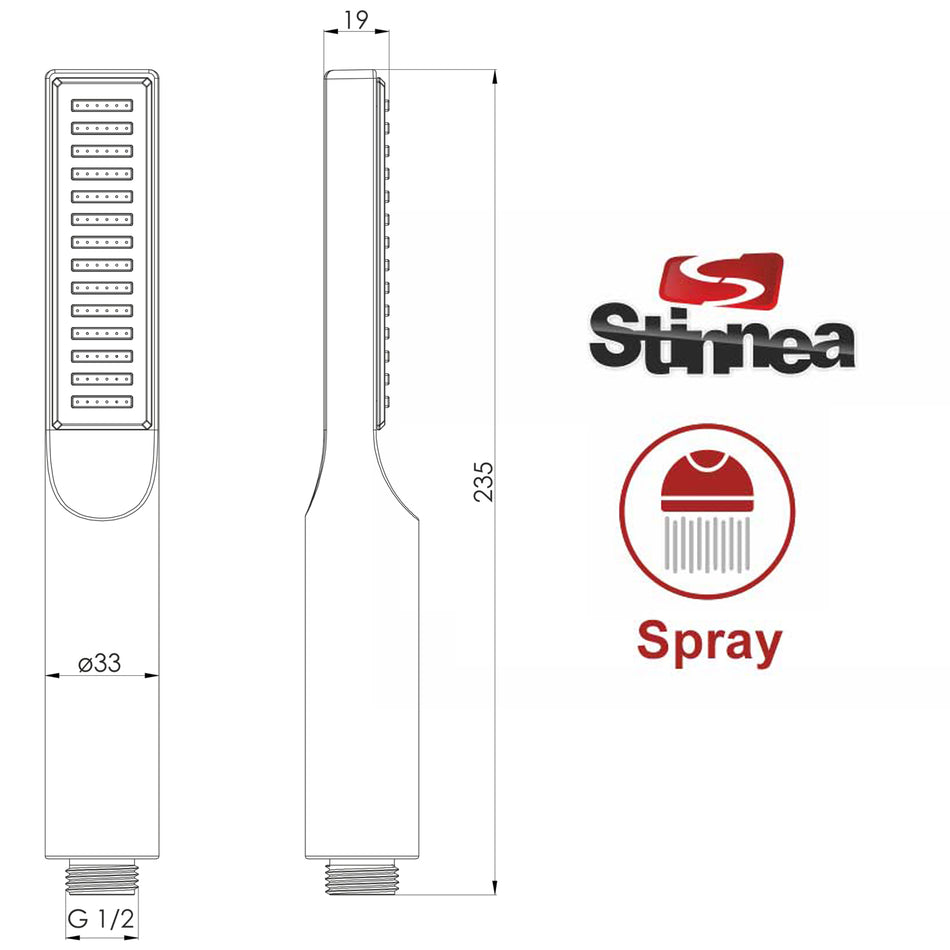Słuchawka Prysznicowa PEGA 1-funkcyjna Chromowana