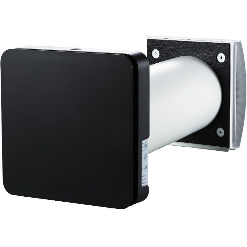 Black 160mm Ventilation Device Recuperator VMC for Individual Rooms WiFi Connection