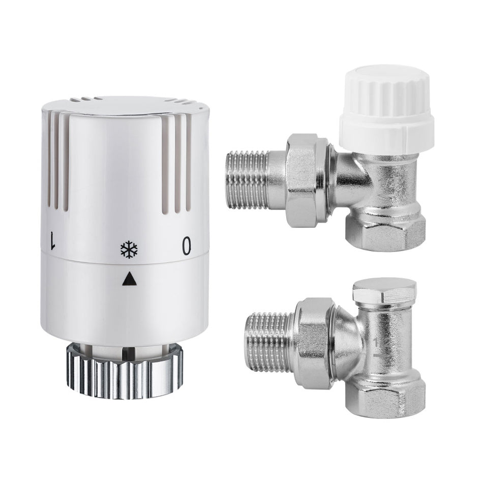 Angled Thermostatic Set Heater 1/2" Inch BSP Radiator Connection