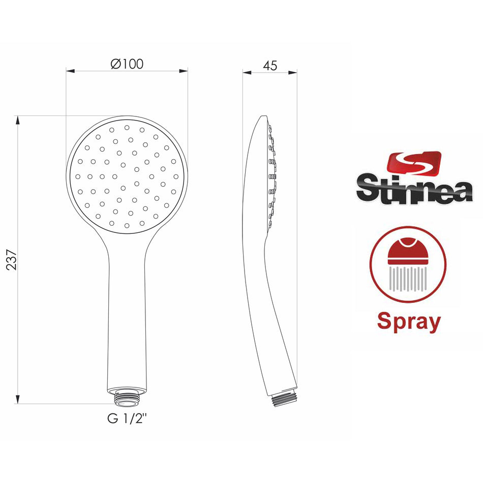 Słuchawka Prysznicowa TUCANA 1-funkcyjna Chromowana