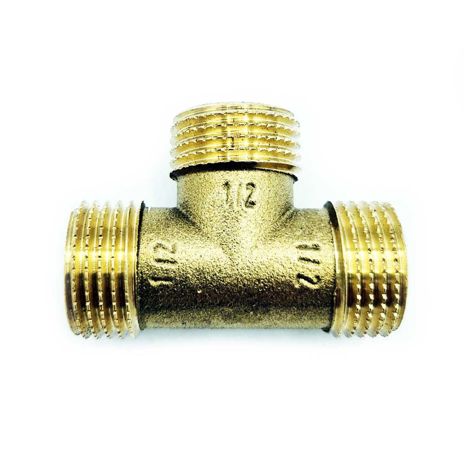 1/2 Inch Pipe Tee Male Adapter Connector Fittings Brass