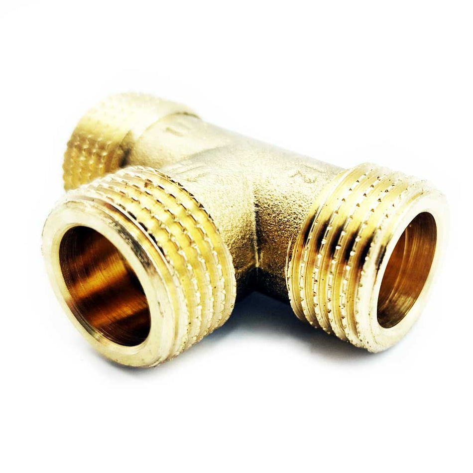1/2 Inch Pipe Tee Male Adapter Connector Fittings Brass