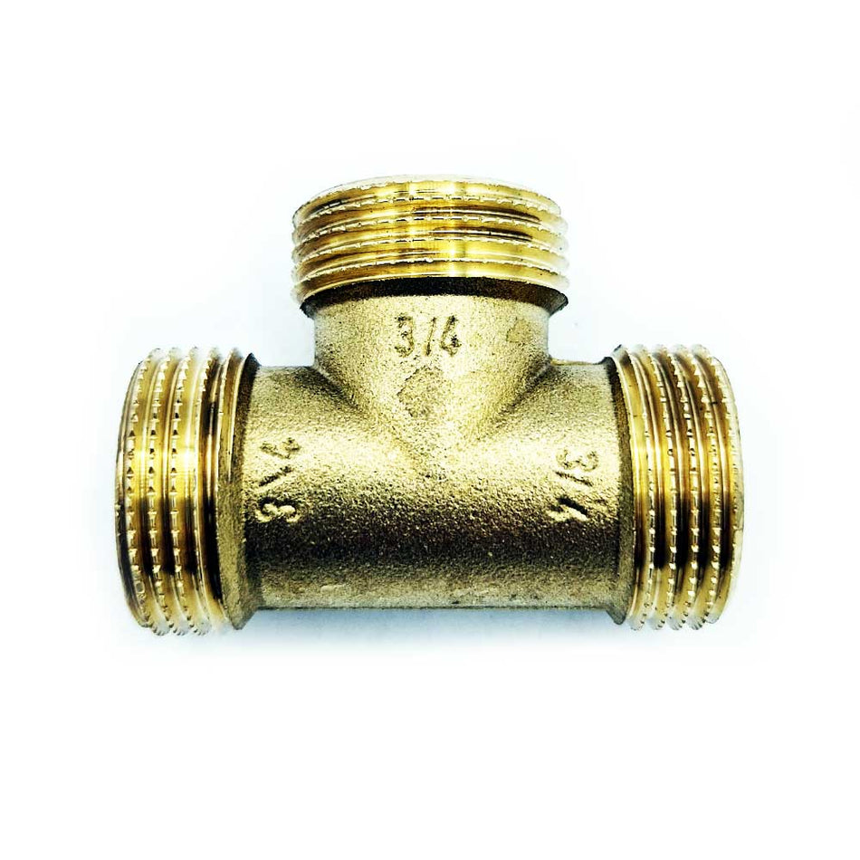 3/4 Inch Pipe Tee Male Adapter Connector Fittings Brass
