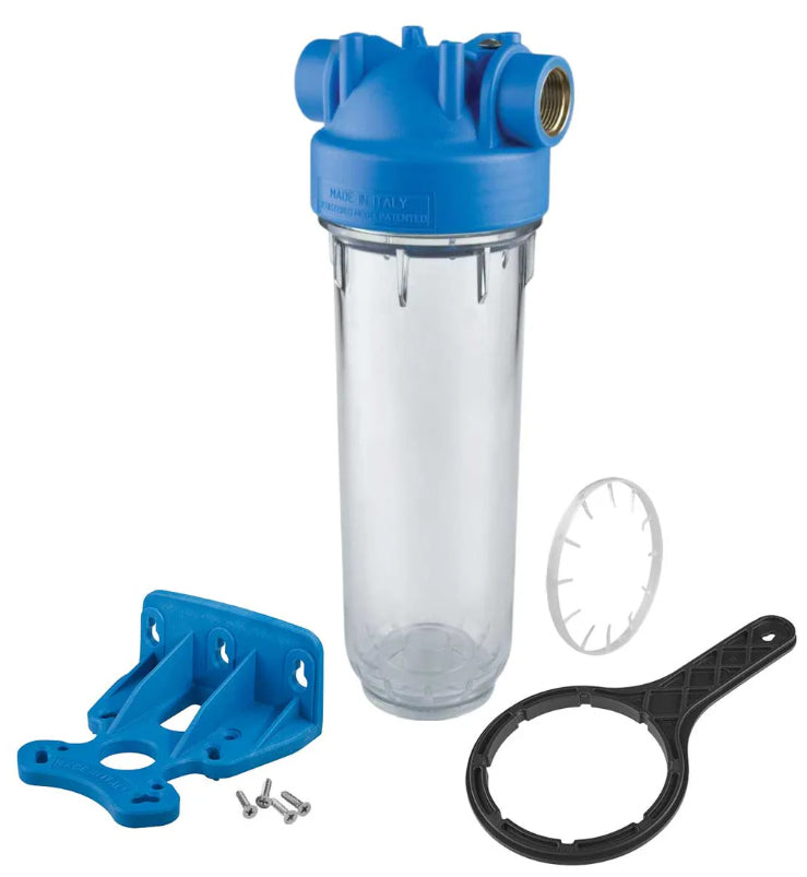 Single Stage 10" Water Filter System Housing 1/2" Inch BSP Wallmounting Bracket