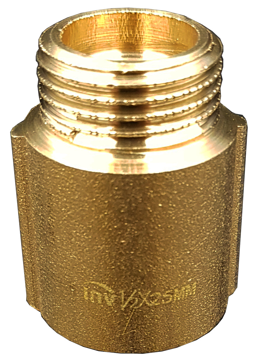 25mm x 1/2 Inch Tap Pipe Thread Extension Female x Male Cast Iron Brass Extender