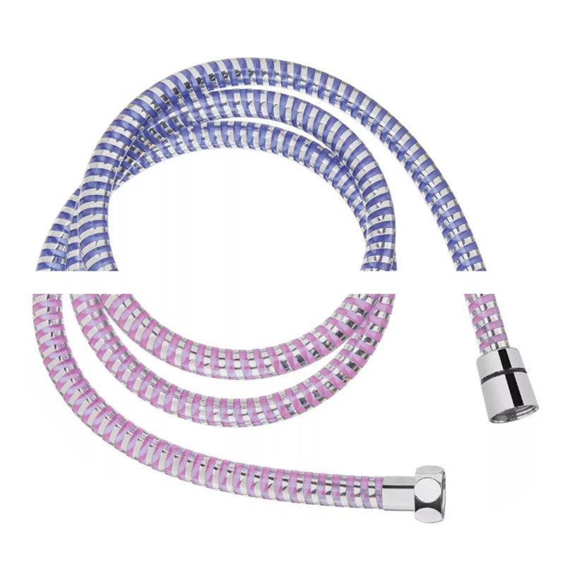 Long Color Changing Shower Bath Hose Chrome Blue and Red 150cm Invena