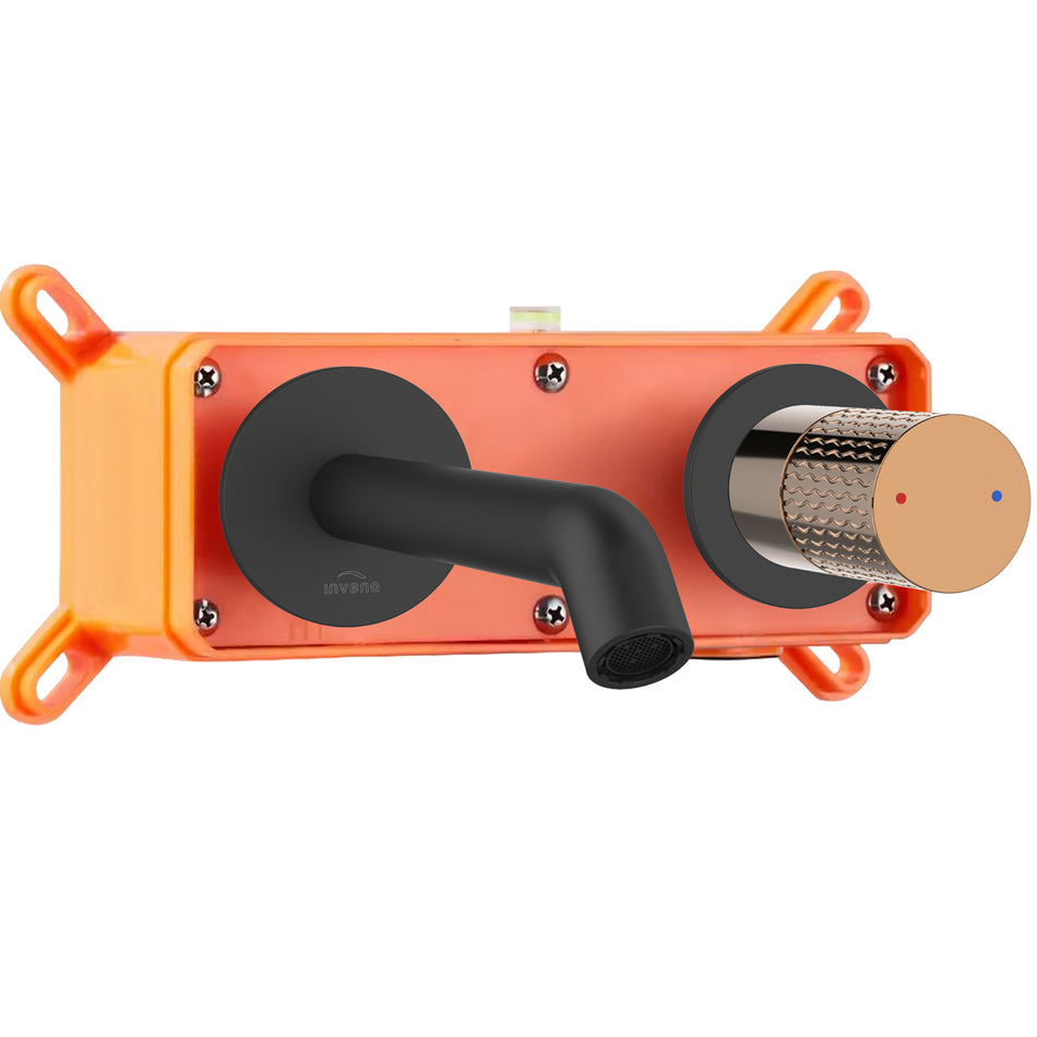 Black/Rose Gold Brass Single Knob Bathroom Concealed Basin Wall Faucet Mixer MOONLIGHT