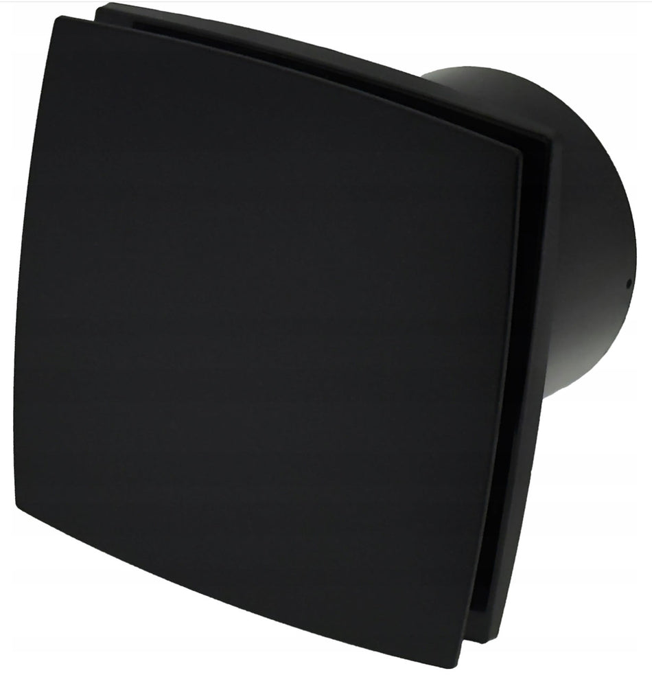 Standard 100mm Black Wall Extractor Ventilation Fan Matte Front Panel