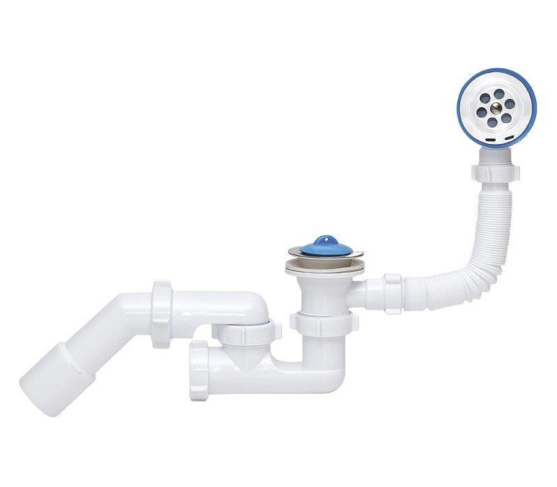 Bathtub Drain Waste Trap Set with Strainer and Plug Stainless Steel Bathroom Bath