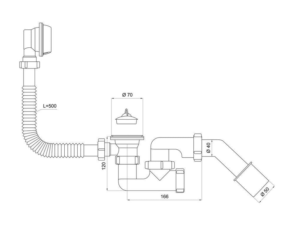 Bathtub Drain Waste Trap Set with Strainer and Plug Stainless Steel Bathroom Bath