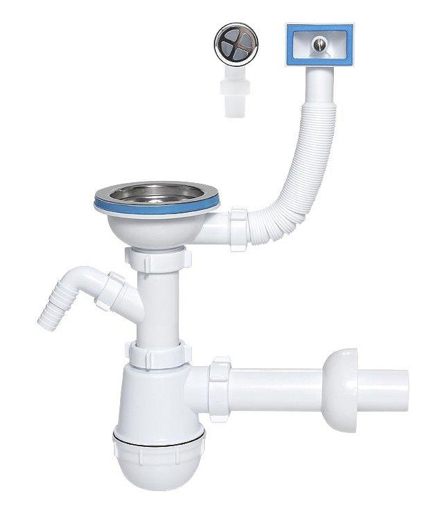 115mm Single Kitchen Sink Bottle Drain Waste Trap Wash Machine Dish Washer Input