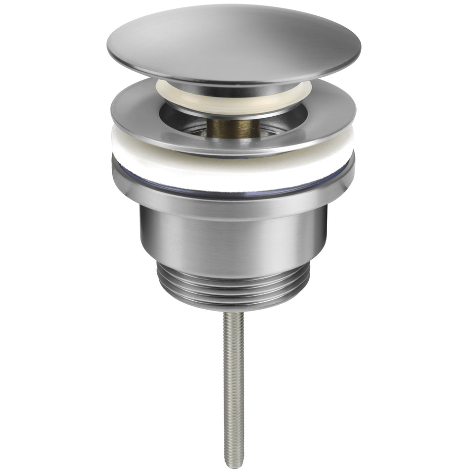 Brushed Stainless Steel Colour Finished Click-Clack Bathroom Drain Waste Button Universal Type