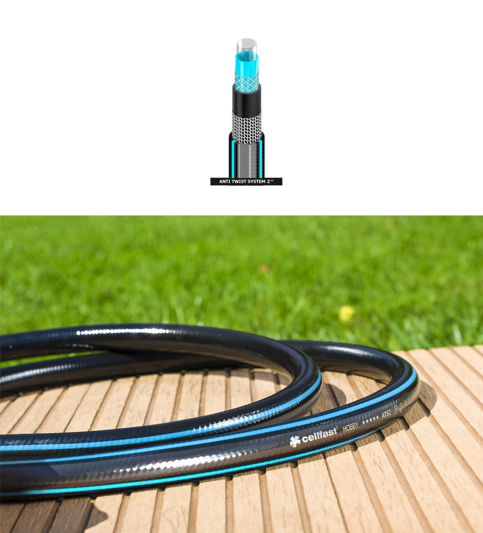 45m x 3/4 Inch Six Layer Garden Hose Pipe Very Strong Black