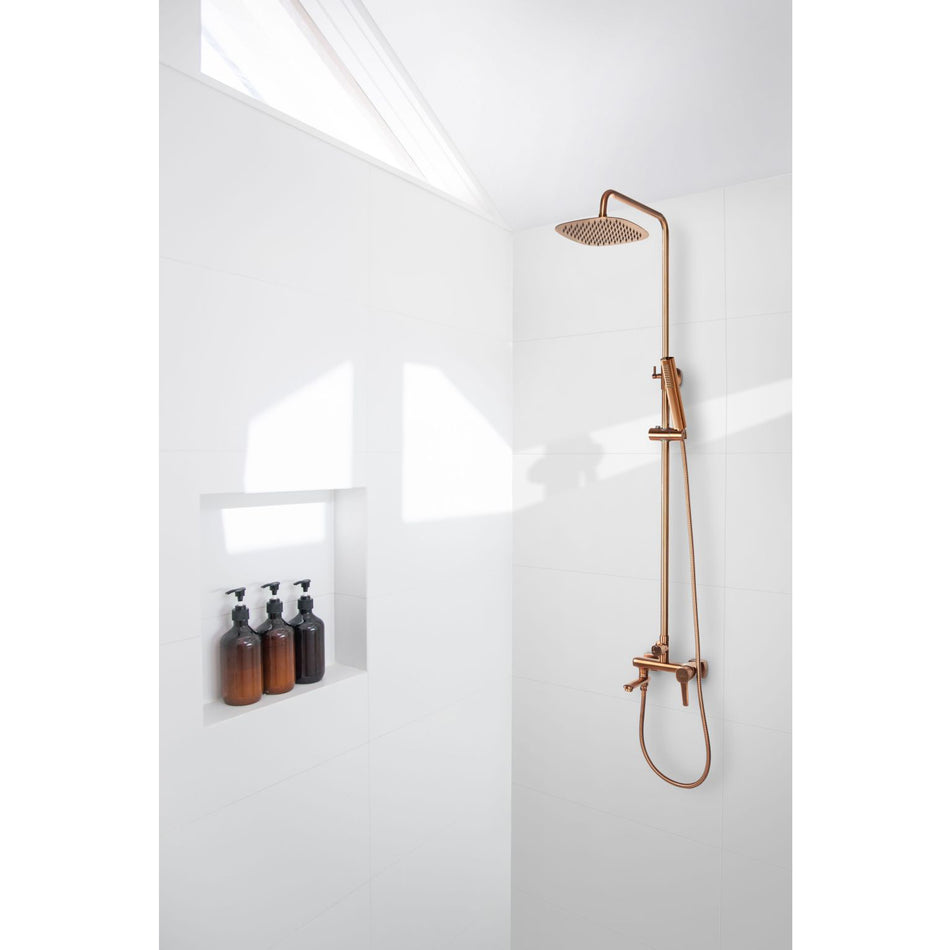 Copper Shower Column Rail Rainfall Wallmounted Set with Handshower GLAMOUR