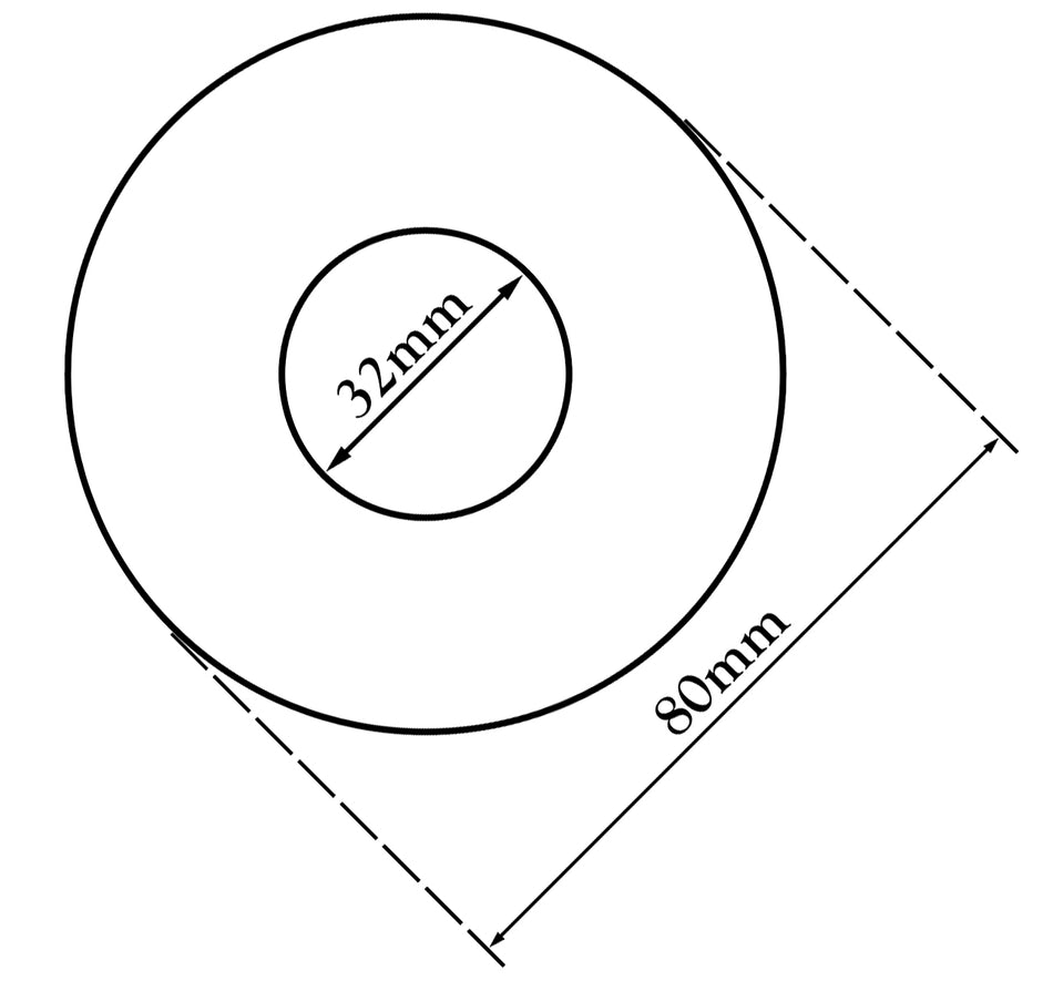 32mm Hole Collar Rose Cover for Sink Basin Drain Waste Trap Chromed Steel