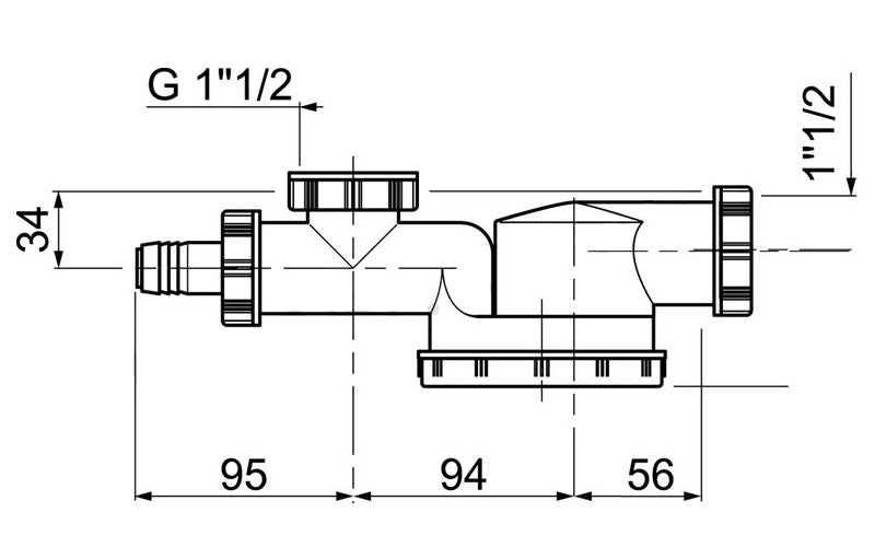 Single Space Saving Kitchen Sink Drain Waste Trap 1 1/2" x 40mm Dish Washer Input