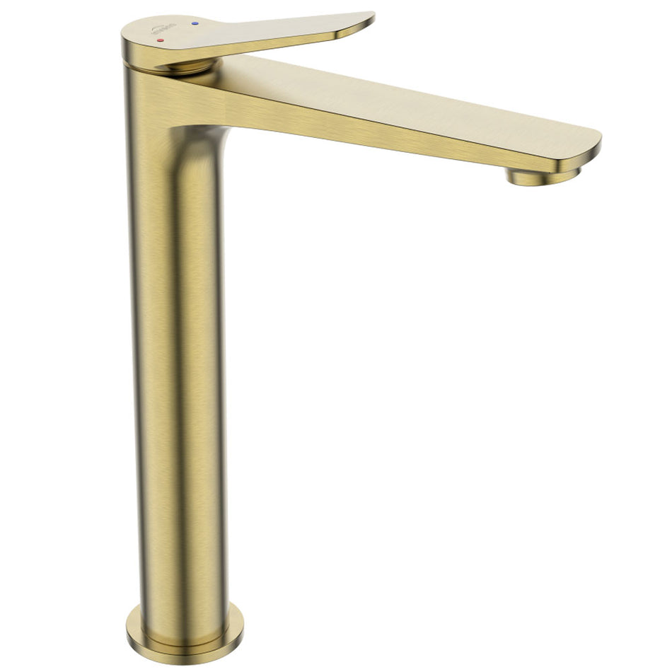 Tall Washbasin Mixer Brushed Gold Single Lever Sink Tap ALONIA