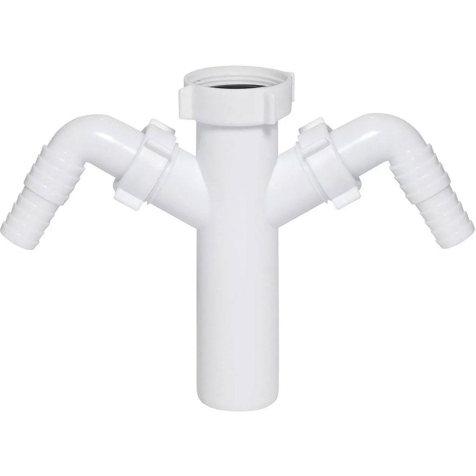 1 1/2 Inch x 40mm Drain Waste Trap Pipe Connector With Double Dishwasher Input